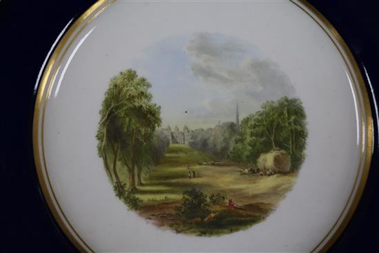 Two Barr Flight and Barr named view plates diameter 23.5cm